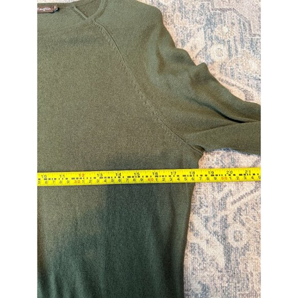 J. McLaughlin Pullover Green Crew Neck Sweater Medium Long Sleeves Soft Preppy - Picture 7 of 7
